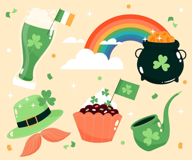 Free vector hand drawn st. patrick's day elements