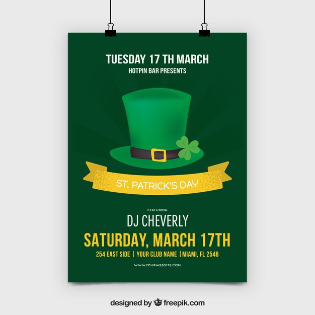 Hand drawn st. patrick's day flyer / poster template