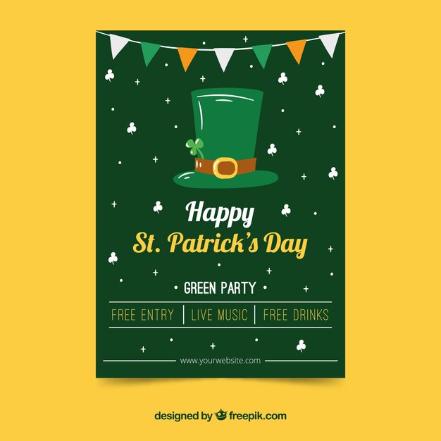 Hand drawn st. patrick's day flyer / poster template