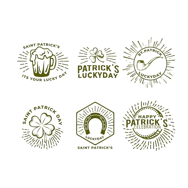 Free vector hand drawn st. patrick's day label collection