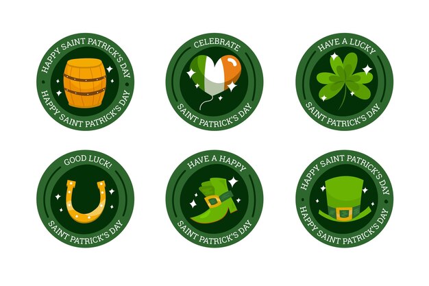 Hand drawn st. patrick's day label pack