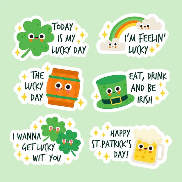 Free vector hand drawn st. patrick's day label set