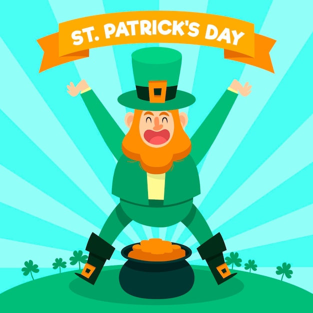 St disegnato a mano. leprechaun del giorno di patrick