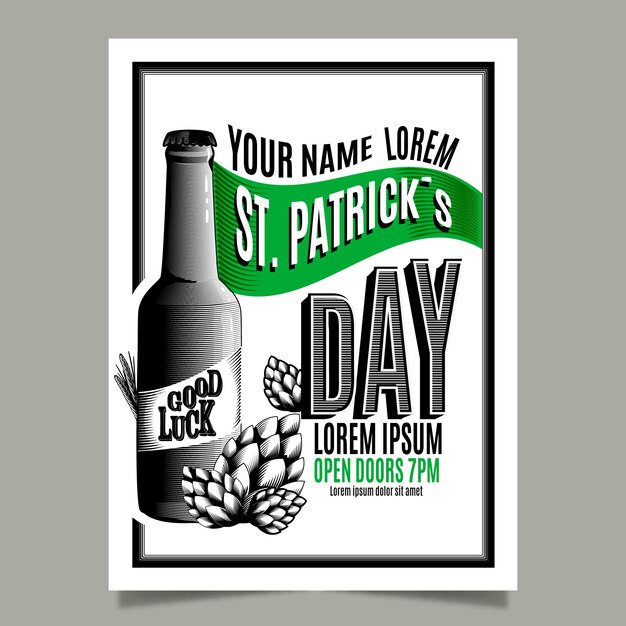 Hand drawn st. patrick's day poster template