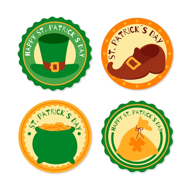 Hand-drawn st. patricks day badges