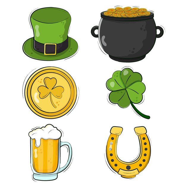 Hand-drawn st. patricks day element collection design