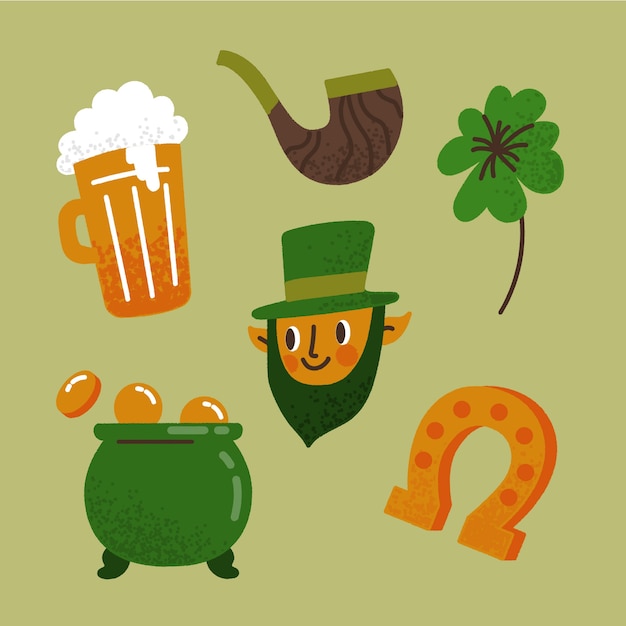 Free vector hand drawn st. patricks day element collection