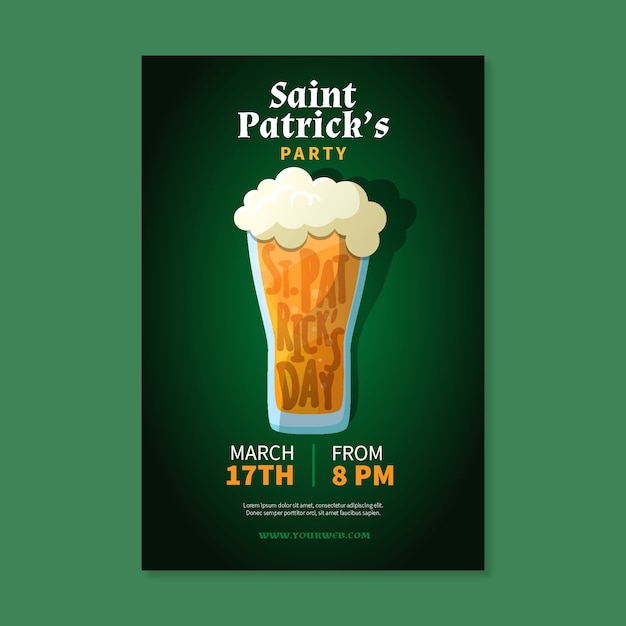 Free vector hand drawn st patricks day poster template