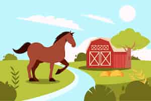 Free vector hand drawn stable illustration