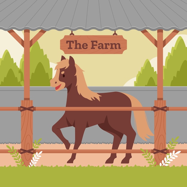 Free vector hand drawn stable illustration