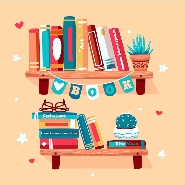 Free vector hand drawn stack of books illustration