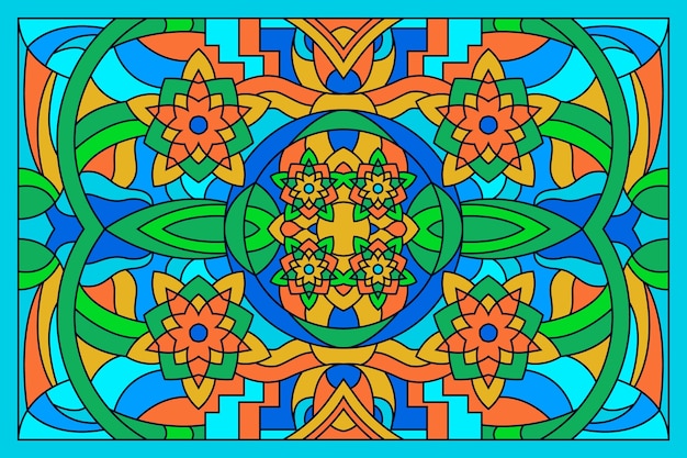 hand drawn stained glass background