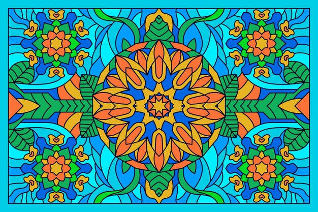 hand drawn stained glass background