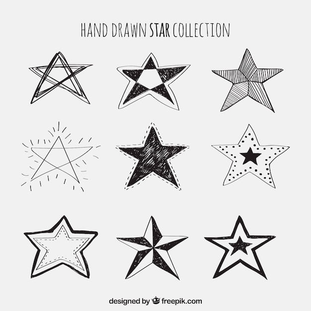 Hand drawn star collection