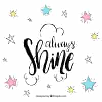 Free vector hand drawn star design with lettering