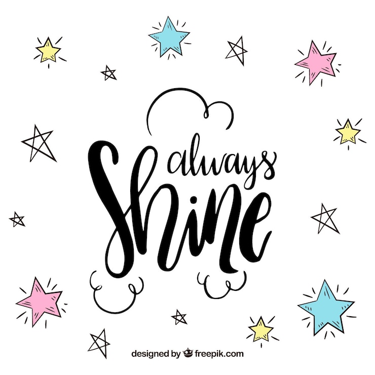 Free Vector hand drawn star design with lettering