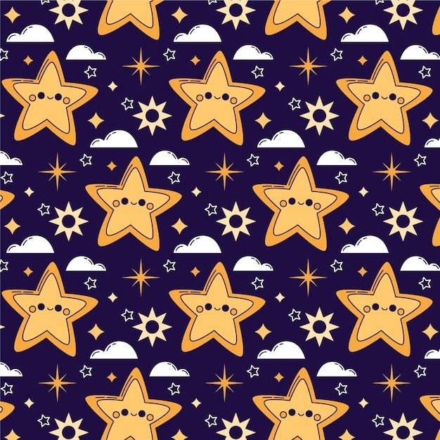 Hand drawn star pattern design