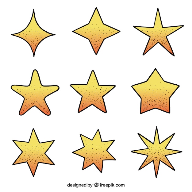 Hand-drawn stars collection