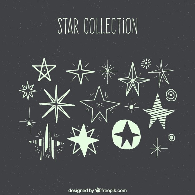 Hand drawn stars collection