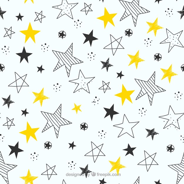 Hand drawn stars pattern background