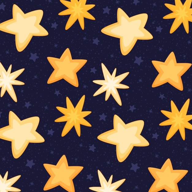 Hand drawn stars pattern design