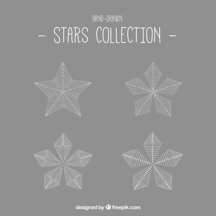 Free Vector hand-drawn stars with stripes
