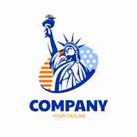 Free vector hand drawn statue of liberty logo