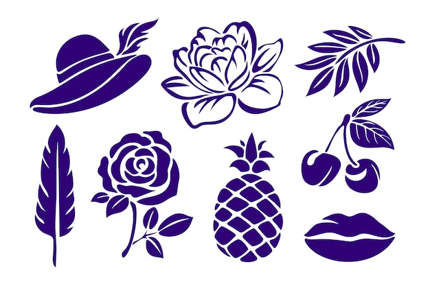 Free vector hand drawn stencil element collection