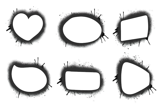 Free vector hand drawn stencil graffiti frames element collection