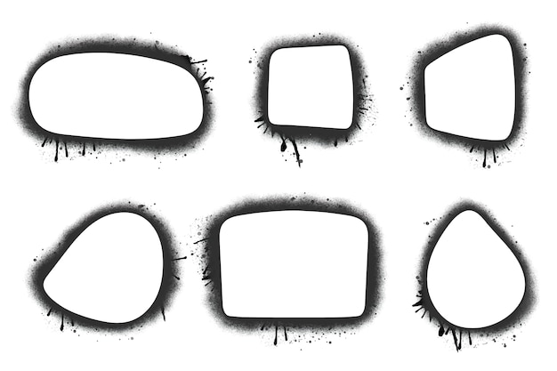 Free vector hand drawn stencil graffiti frames element collection