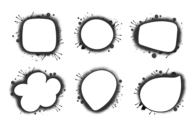 Free vector hand drawn stencil graffiti frames element collection