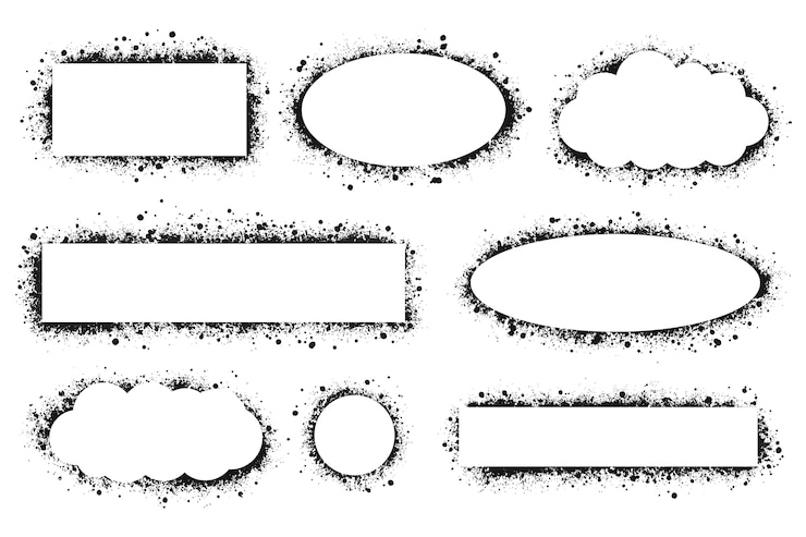 Free Vector hand drawn stencil graffiti frames element collection