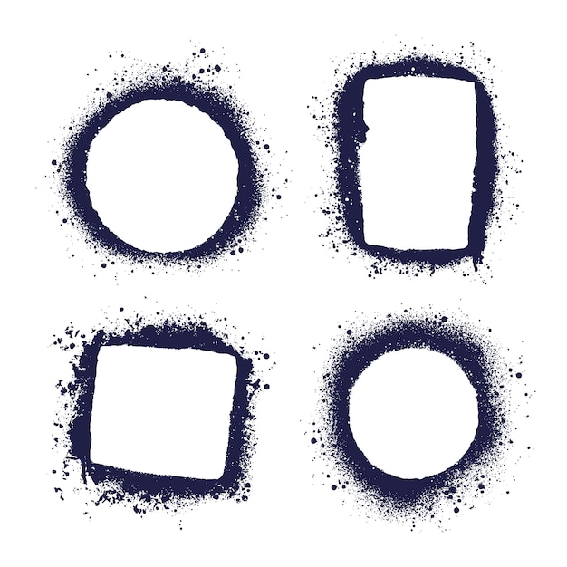 Free vector hand drawn stencil graffiti frames element