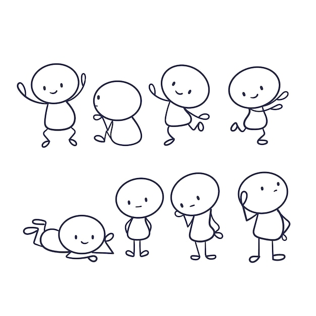 Free vector hand drawn stickman collection