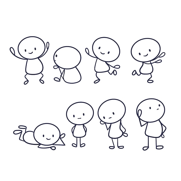 Free Vectors  Stickman-Spin with both hands up