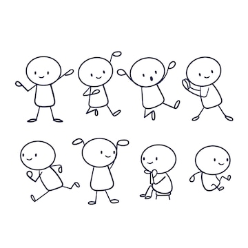 Cute stickman Royalty Free Vector Image - VectorStock