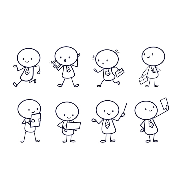 Free vector hand drawn stickman collection