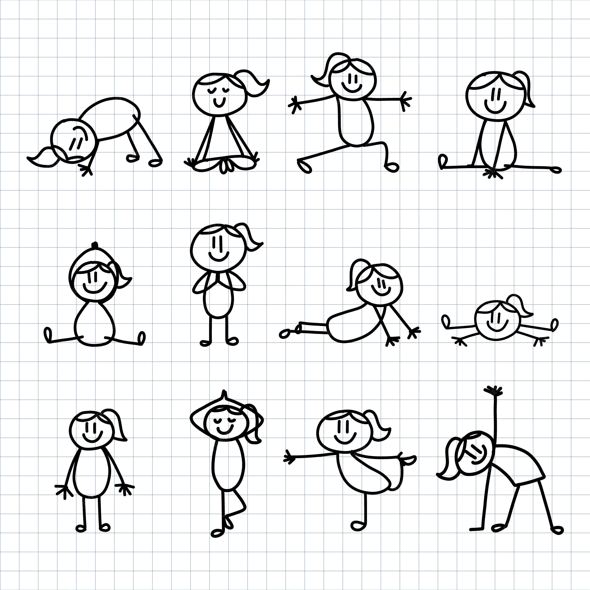 Free Vector  Hand drawn stickman collection