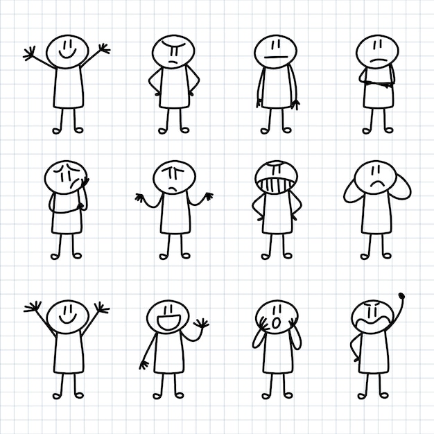 Free vector hand drawn stickman collection