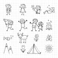 Free vector hand drawn stickman collection