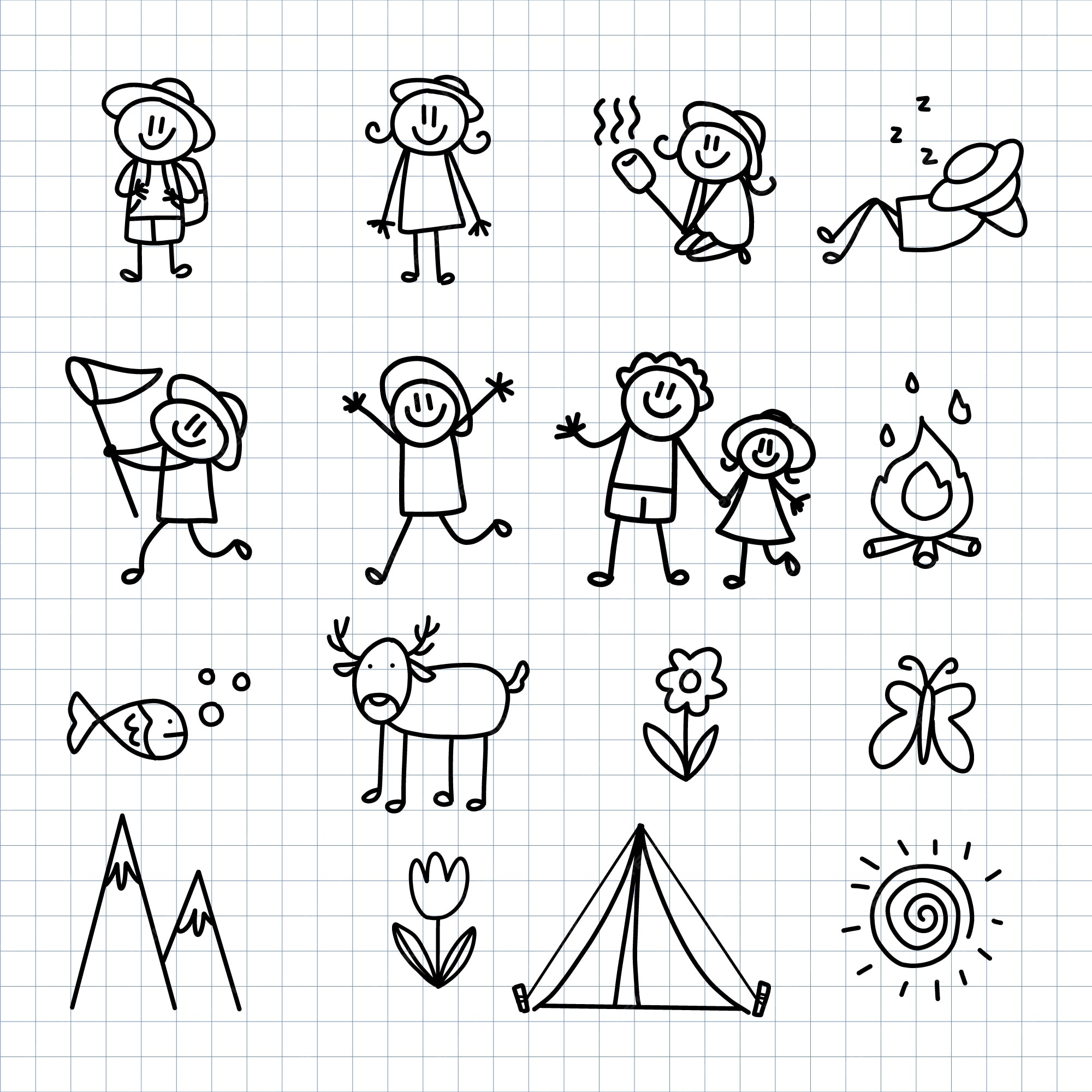 Free Vector  Hand drawn stickman collection