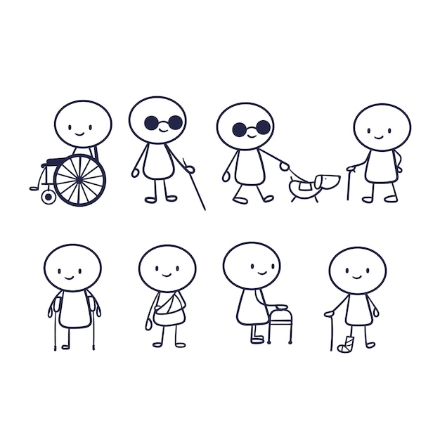 Free vector hand drawn stickman collection