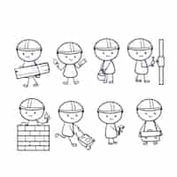 Free vector hand drawn stickman collection