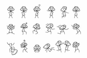 Free vector hand drawn stickman collection