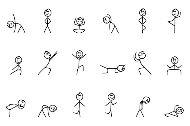 無料ベクター 手描きの棒人間コレクション