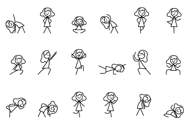 Free vector hand drawn stickman collection