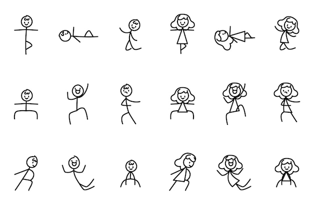 Free Vector  Hand drawn stickman collection