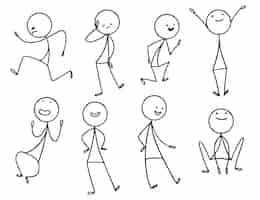 Free vector hand drawn stickman collection
