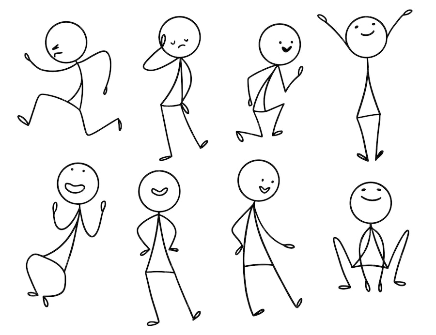 Free Vector | Hand drawn stickman collection