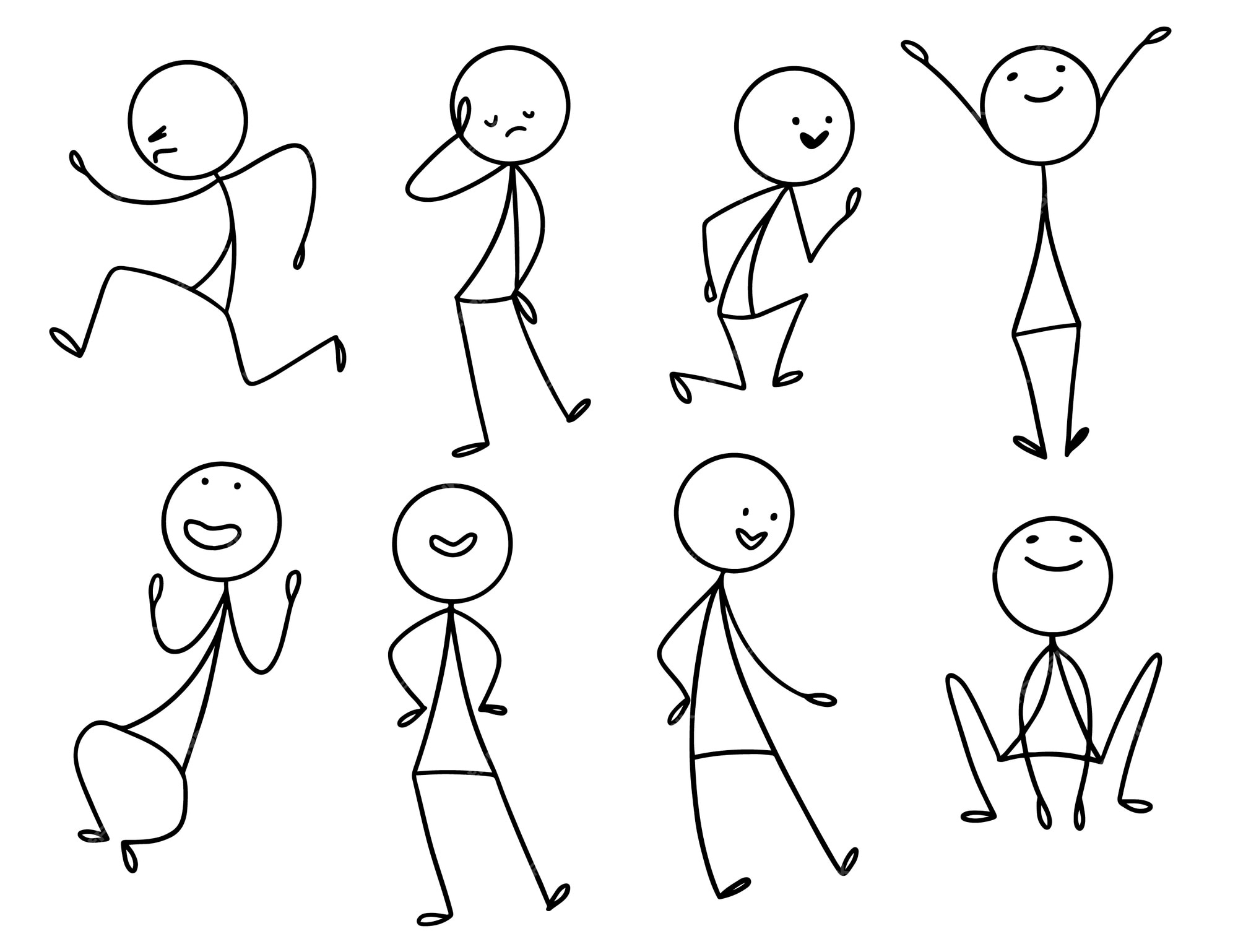 Free Vector  Hand drawn stickman collection